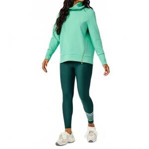 NEW ADDISON BAY polished double knit zip everyday pullover in sage